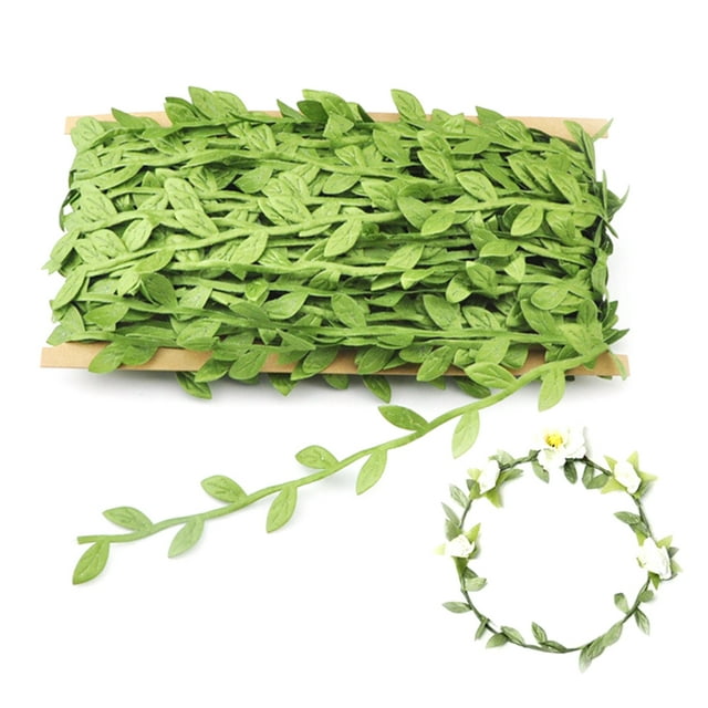 Coofit 43.74yds Artificial Leaf Ribbon Decorative Artificial Garland Leaf Vine Ribbon