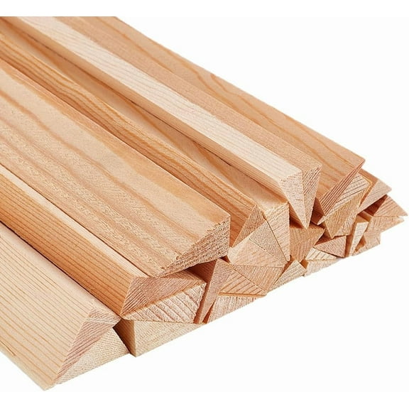 34Pcs 5 Sizes Triangle Wood Sticks 7.9 Inch Long Unfinished Wooden Dowel Rod Triangle Dowels Strips 9.5/11/15.5/16/20mm Hardwood Dowel Sticks DIY Crafts Sticks for Crafting Arts Projects Brown