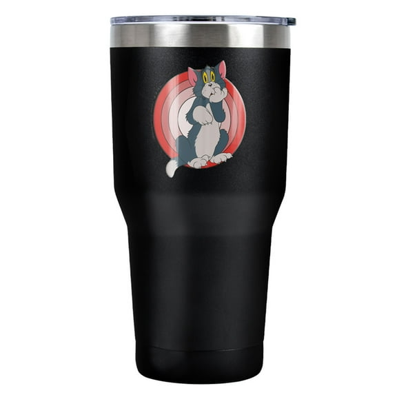Tom And Jerry Tom Character Stainless Steel Tumbler 30 oz Coffee Travel Cup, Vacuum Insulated & Double Wall with Leakproof Sliding Lid