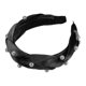 thumbnail image 1 of Unique Bargains - Diadema trenzada de terciopelo con perla sintética para mujer, 1 pieza, color negro, 1,2 pulgadas de ancho, 1 of 7