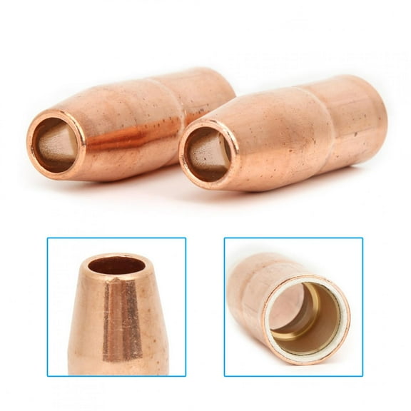 2pcs MIG Nozzle CNC Machining Process Heat Resistant Copper MIG Welding Nozzles