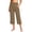 Khaki, variant on Bloomae Capri Pants for Women Elastic High Waisted Workout Yoga Capris Leggings Side Slit Straight Leg Athletic Cropped Pants with Pockets
