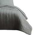 thumbnail image 3 of Benjara 3 Piece Crinkles Queen Size Coverlet Set with Vertical Stitching, Gray, 3 of 5