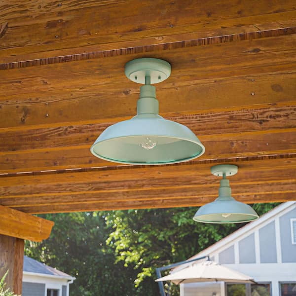 Ceybo Bell Ridge 1 Light Teal Semi‑Flush Ceiling Light