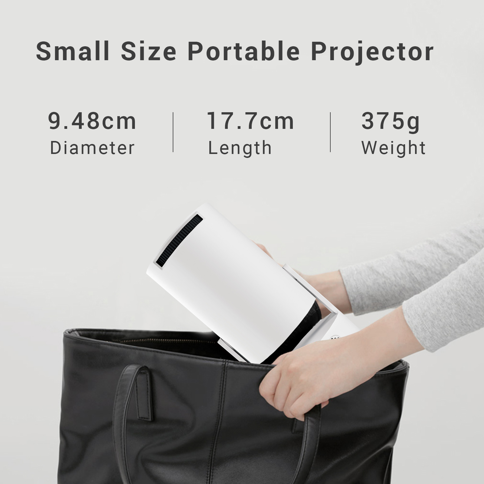 Mini Projector with WiFi and Bluetooth, Portable Projectors with Mouse, 40-200" Smart Outdoor Movie Projector 4K 1080P Support, 180° Rotatable Home Vedio Projector Compatible with HDMI/USB/Smartphone
