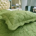 thumbnail image 2 of 3 Piece Floral Embroidered Quilted Bedspread Set Queen/King Size,All Seasons Lightweight Bed Set Scallop Edges Covetlet with Pillow Sham, 2 of 5