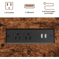 thumbnail image 6 of Walsunny Kitchen Bakers Rack with Power Outlet Shelves for Microwave with 10 Hooks Coffee Bar Cabinet Station and Kitchen Cart Vintage Brown, 6 of 8