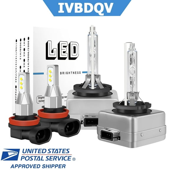 IVBDQV Fit For Lincoln Navigator 2007-2017 Combo D3S HID Xenon Headlight High/Low Beam Bulbs H11 LED Fog Light Bulbs Kit