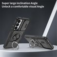 thumbnail image 4 of Rugged Shockproof Phone Cover for Samsung Galaxy S24 5G / Galaxy S25 5G 6.2", Built-in Slide Camera Protector with 360° Rotatable Ring Kickstand,Black, 4 of 8