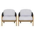 thumbnail image 3 of Olurrisa Outdoor Wood Club Chair, Dark Gray Rope with Gray Cushion, Set of 2, 3 of 8