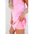 thumbnail image 3 of Women's Pink Solid Sleeveless Tank & Skort Set – Zipper Activewear Outfit for Summer & Daily Wear, XL, 3 of 12