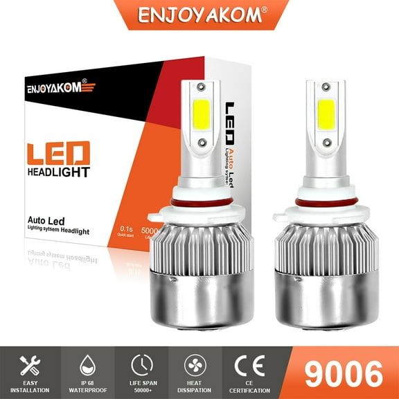 2x 9006 LED Low Beam Bulbs For Toyota Corolla 2009-2016 9006 HB4 LED Headlights 6000K White