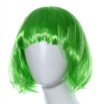 XIAQUJ Masquerade Small Roll Short Straight Hair Wig Wigs for Women Green