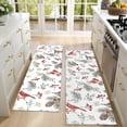 thumbnail image 4 of Kitchen Rugs Sets Of 2,White Christmas Bird and Pine Pattern Anti Fatigue Kitchen Mat Rugs Non Slip Washable,Decorative Kitchen Floor Mats for Kitchen,Sink,Laundry,17"X47", 4 of 5