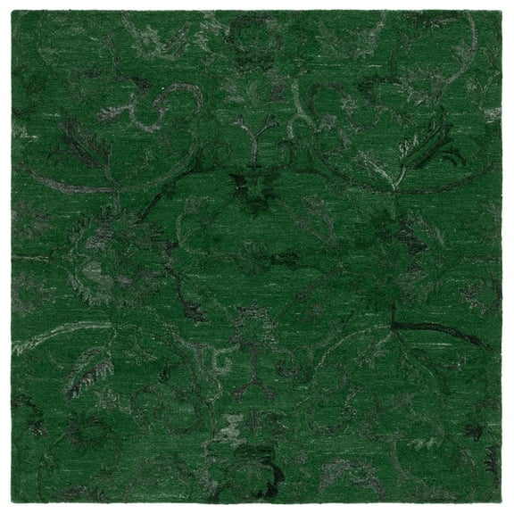 SAFAVIEH Anatolia Jamaar Floral Area Rug, Dark Green, 6' x 6' Square