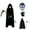 Black, variant on SUNSIOM Halloween Grim Reaper Costumes Black Hooded Cape Light up Facewear and Gloves Scythe for Men Cosplay Party Outfits