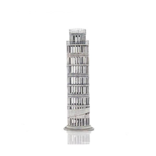 Leaning Tower of Pisa Still Piggy Bank Architectural Metal Model 12" Savings Box 