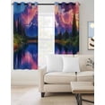 thumbnail image 2 of Purple Mountain Blackout Curtains for Bedroom Living Room Darkening Curtains 90 Inch Modern Art Forest Green Black Out Window Curtain Privacy Insulated Window Treatment Grommet Drapes 52"x90"x2, 2 of 9