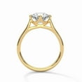 thumbnail image 2 of Unique Four-Prong Round Cut Real Moissanite Solitaire Ring in 14K Gold Plated Sterling Silver, 2 of 3