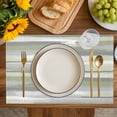 thumbnail image 4 of Sage Green Placemats Set of 8, Modern Abstract Grey Striped Art Placemats for Dining Table, Place Mats for Kitchen Tabletop, Waterproof Wipeable Dining Table Mats Set, 4 of 9