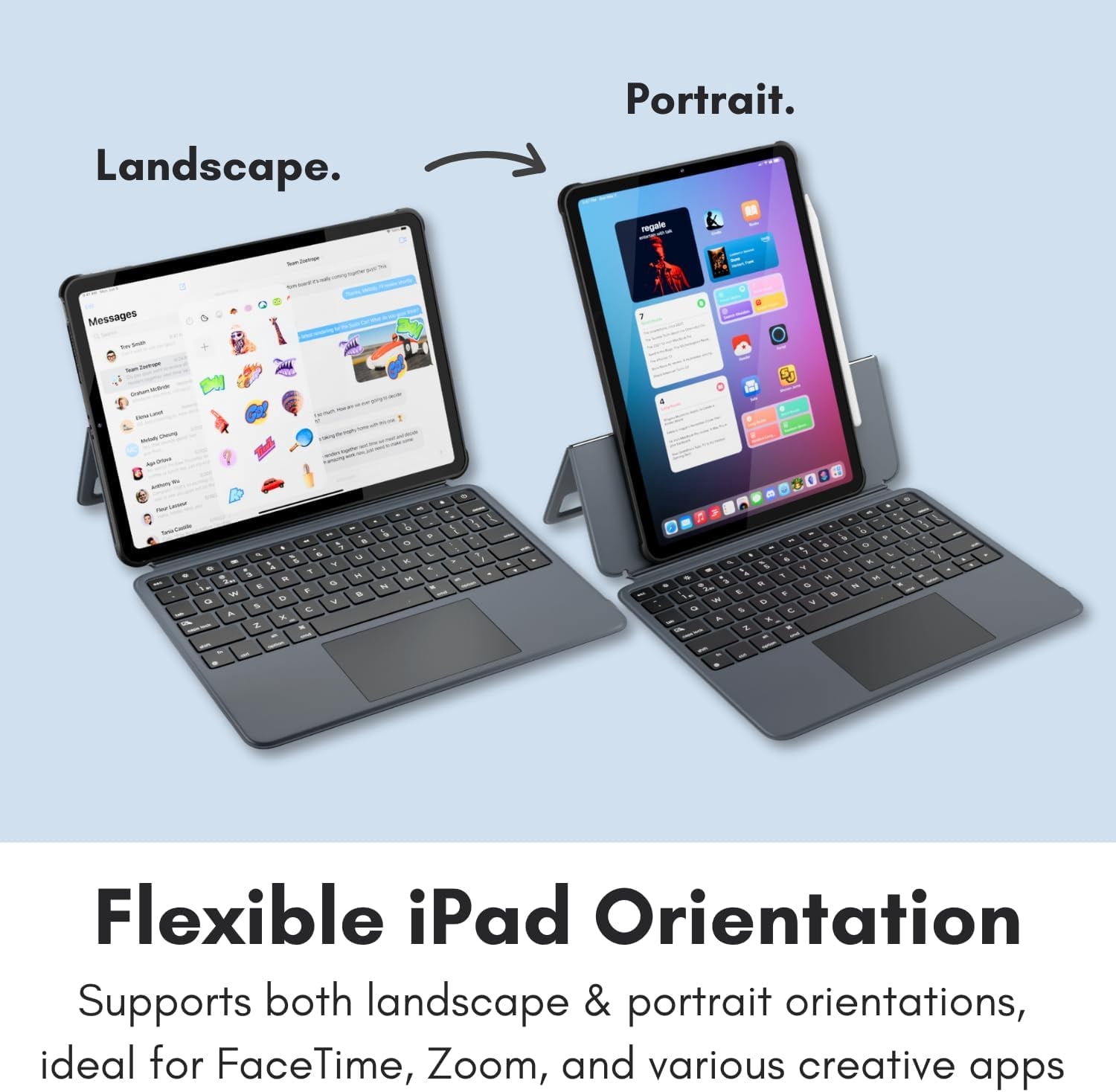 Macally iPad Pro 11 Inch Case with Keyboard and Track Pad (2024 Gen 7) - iPad Pro 11 Inch M4 Case with Keyboard Backlit, Multi Angle View, Apple Pencil Holder