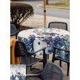 thumbnail image 4 of Outdoor Tablecloth with Umbrella Hole and Zipper, Blue Snowman Christmas Square Table Cloth 60x60 Inch Waterproof Tablecloth, Xmas Snowflake Eucalyptus Leaves Rustic Picnic Table Cover for Patio, 4 of 7