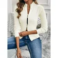 thumbnail image 6 of Botton Side Surplice Neck Sweater, Elegant Long Sleeve Sweater For Fall & Winter, Women's Clothing, 6 of 6