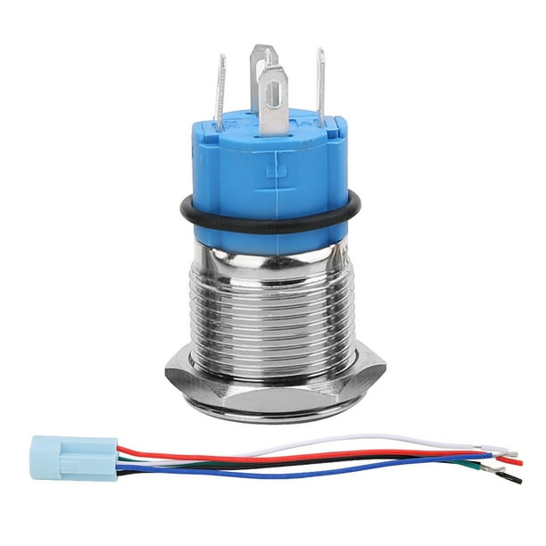 2 Interrupteurs à Verrouillage étanches En Métal 16 Mm JIQI – 12V/24V, IP66, Montage Facile