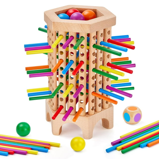 Juego de mesa de madera WhimsiPlay Montessori para niños de 3 a 6 años