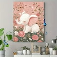 thumbnail image 4 of Qisvanset Cute Elephant in Roses Floral Canvas Wall Art, 40x30cm for Living Room Bathroom, 4 of 8