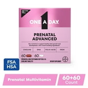One A Day Advanced Prenatal Multivitamin with Choline, 60+60 Count