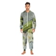 thumbnail image 2 of Cucumber and Flowers Adult Onesie Pajamas Slim Fit Christmas One Piece Suit Pjs for Women and Men Hooded Zipper, 2 of 7
