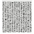 thumbnail image 3 of Ambesonne Egyptian Shower Curtain, Monochrome Hieroglyphs, 69"Wx70"L, Black White, 3 of 3