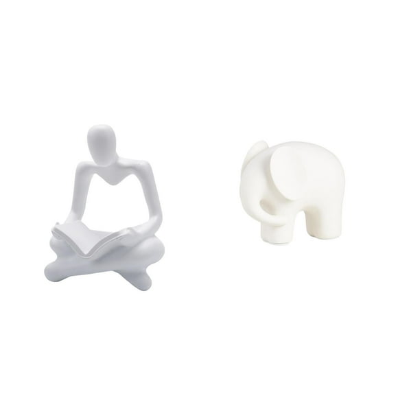 Figura de pensador abstracto,Estatua de pensador abstracto,decoración para el hogar,Figura humana decorativa para oficina,coleccionable,Figura de elefante,Estatua de elefante,figura decorativa