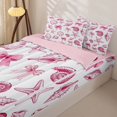 thumbnail image 3 of Manfei Seashell Bowtie Zipper Full Size Comforter Sets with Fitted Sheet and 2 Pillowcases,Coastal Cute Zipper Bedding Set,Pink Reversible,4 Pieces, 3 of 7