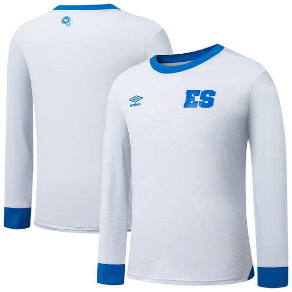 Men's-Umbro White El Salvador National Team 2025 Away Replica Long Sleeve Jersey