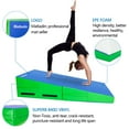 thumbnail image 4 of Matladin 55"x28"x14"Folding Gymnastics Cheese Wedge Incline Mat for Kids Girls Home Training Exercise, Blue+Green, 4 of 6