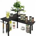 thumbnail image 4 of Bathroom Counter Organizer Corner Shelf, Kitchen Countertop Organizer, 3 Tier Wood Counter Shelf Stand for Over The Sink, Coffee Station, Desktop, Black, 4 of 7