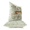 thumbnail image 3 of Deerfield Flowers Throw Pillow in Green 16 x 16, 3 of 4