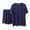 Navy, variant on Mens Lightweigh Pajama Set Soft Summer Pjs Short Sleeve Sleepwear 2 Piece Set Loungewear with Pockets