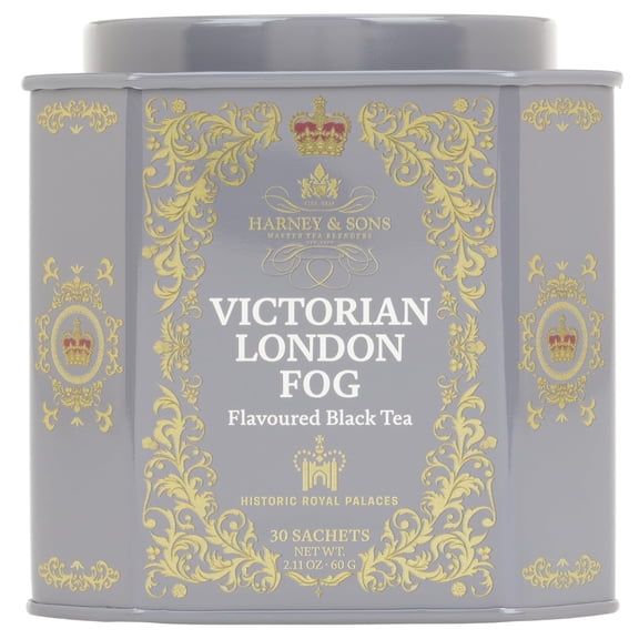 Harney & Sons Victorian London Fog Tea Bags, Smooth Black Tea with Citrus, Vanilla & Lavender, 30 Count, 2.67 oz
