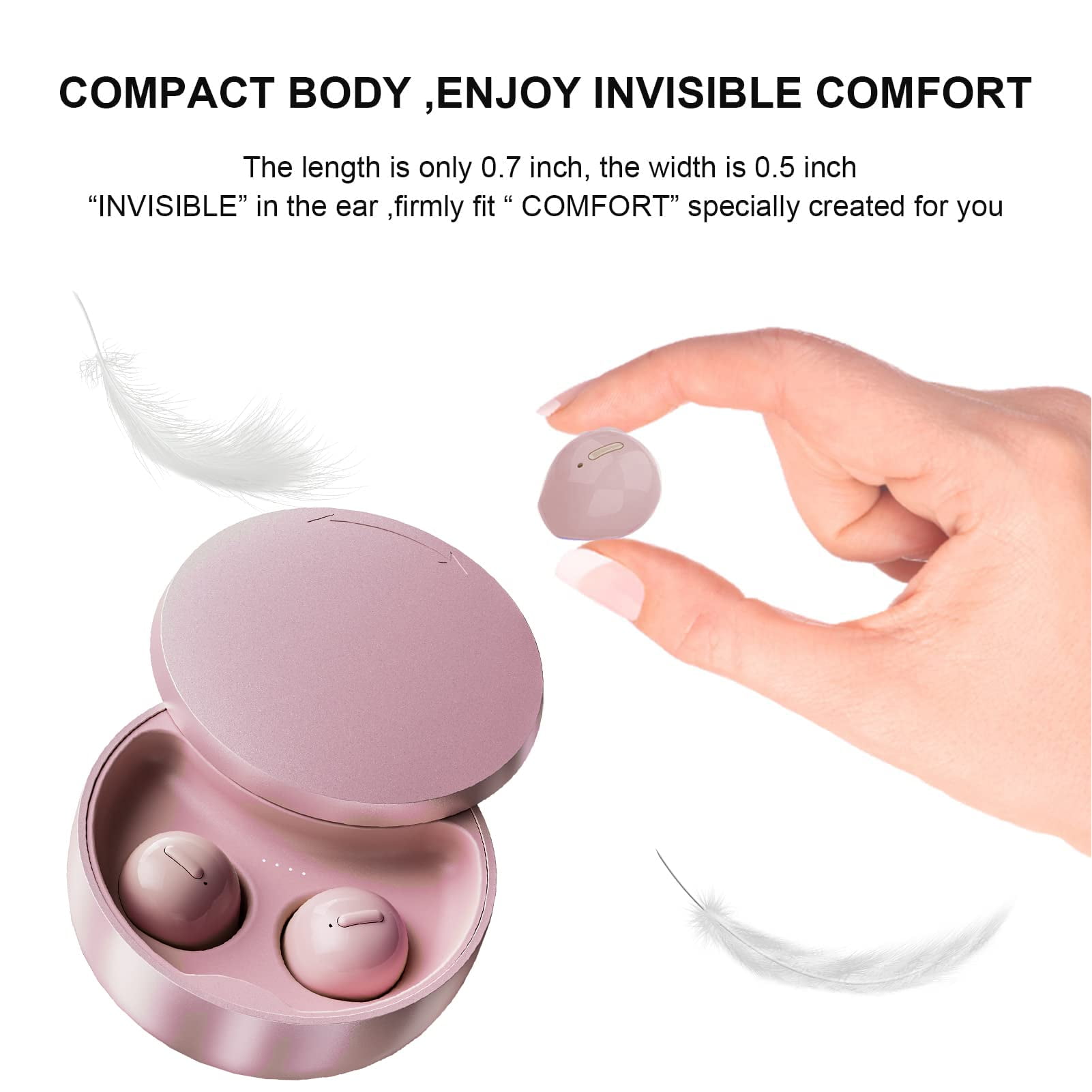Small Invisible Earbuds Invisible Earbuds Mini Wireless Bluetooth Earpiece Phone Discreet Earbuds for Work Headphones Single Earbud Sport Earpiece with Mic