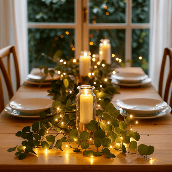 Twinkling Tree Olive Vine, 6FT 96 LED Fairy Lights – Greenery Vine with Timer, Fake Ivy Eucalyptus Garland for Christmas Decor (Eucalyptus Leaves, 1 Pack)