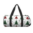 thumbnail image 2 of Easygdp Buffalo Plaid Christmas Trees Travel Bag, Camping, Weekend, Carry On Overnight Duffel Bag with Shoulder Strap, 2 of 8