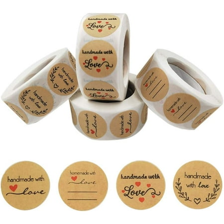 I Love Referrals Round Kraft Paper Stickers - 1.5 Inch, Roll Of 250, For Envelopes, Gifts, & Small Business Marketing