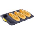 thumbnail image 1 of Qenwkxz 4 Slot Silicone Pan Non-Stick French Bread Baking Pan Professional Hot Dog Bun Tray Mold for Homemade Bread Baking, 1 of 8