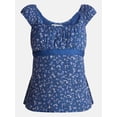 thumbnail image 5 of No Boundaries Babydoll Top with Satin Trim, Women’s XXS-XXL, 5 of 5