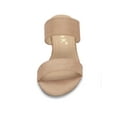 thumbnail image 6 of BLISSFUL STEP Women's Shoes Dual Straps Mid Block Heel Slide Sandals Nude 5.5, 6 of 7