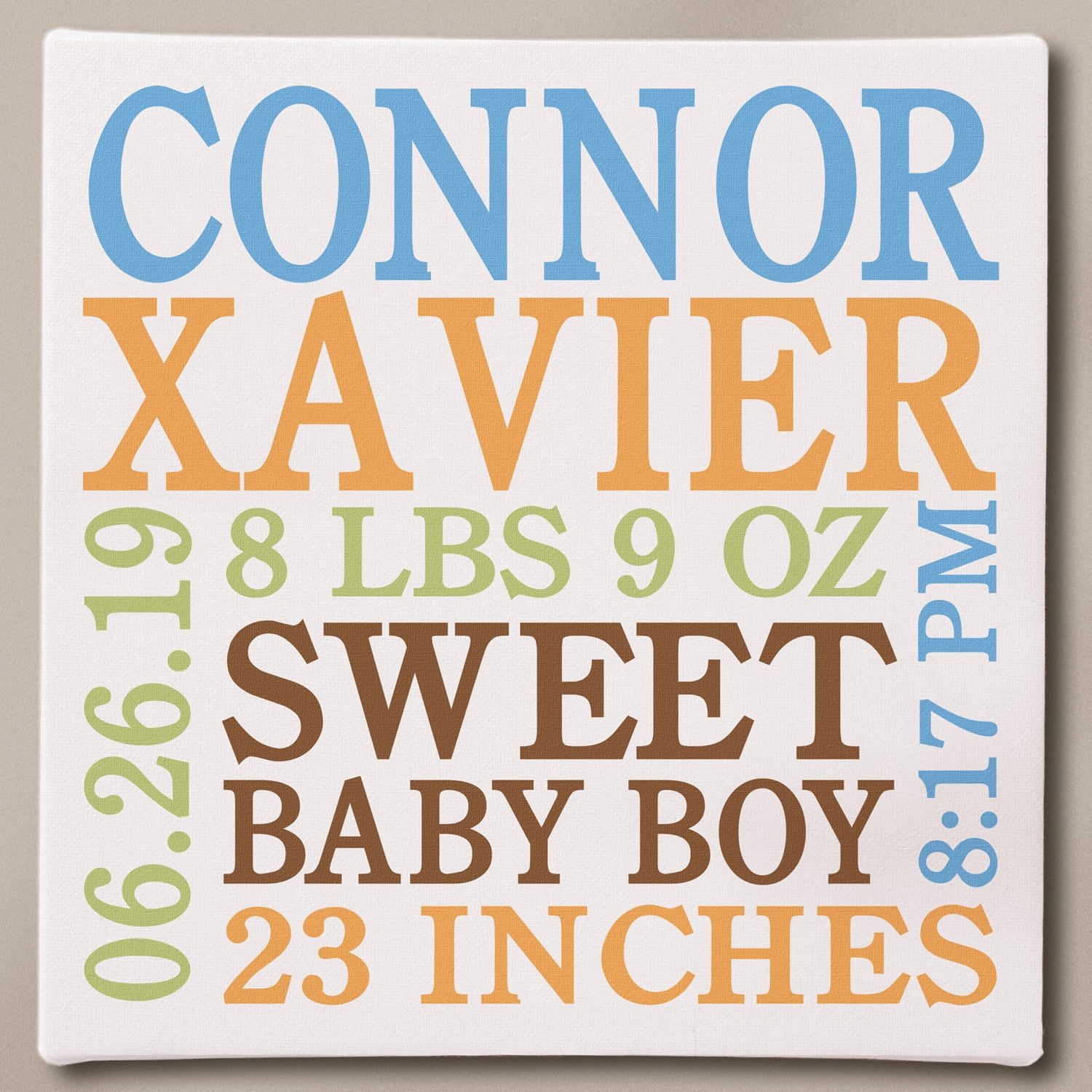 personalized baby canvas