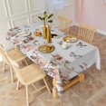 thumbnail image 3 of White Butterfly Rose Pattern Rectangle Tablecloth 60"x102",Waterproof Polyester Rectangle Table Cloth, Wipeable Spillproof Polyester Tablecloth for Dining, Camping, Indoor and Outdoor, 3 of 6